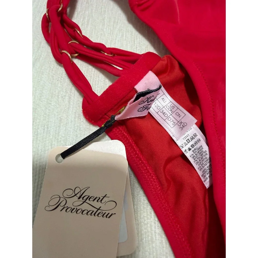 Agent Provocateur Montana Red‎ One-Piece Swimsuit 34D NWT Cut-Out Underwire NWT
